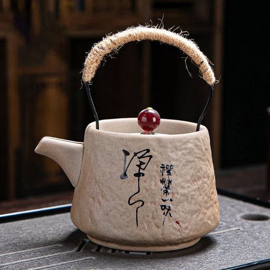 Retro Japanese Kungfu Ceramic Teapot